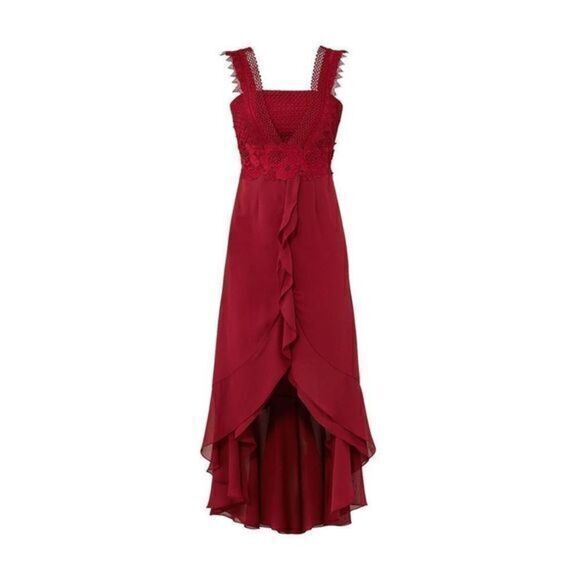 Unitedwood Bordeaux Flowy Red Dress Size 2r